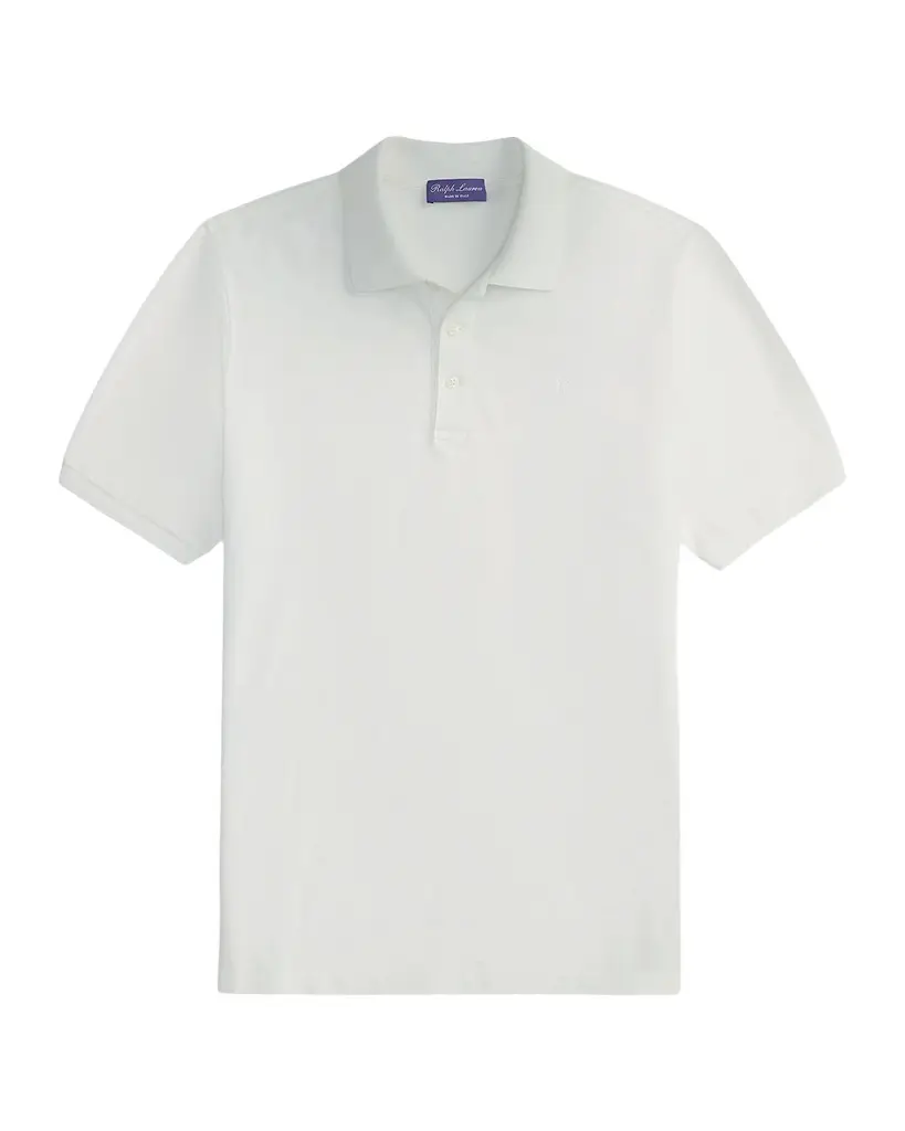 Ralph Lauren Purple Label Men's Embroidered-RL Cotton Piqué Polo Shirt | Image 1 Ralph Lauren Purple Label Men's Embroidered-RL Cotton Piqué Polo Shirt | Image 1