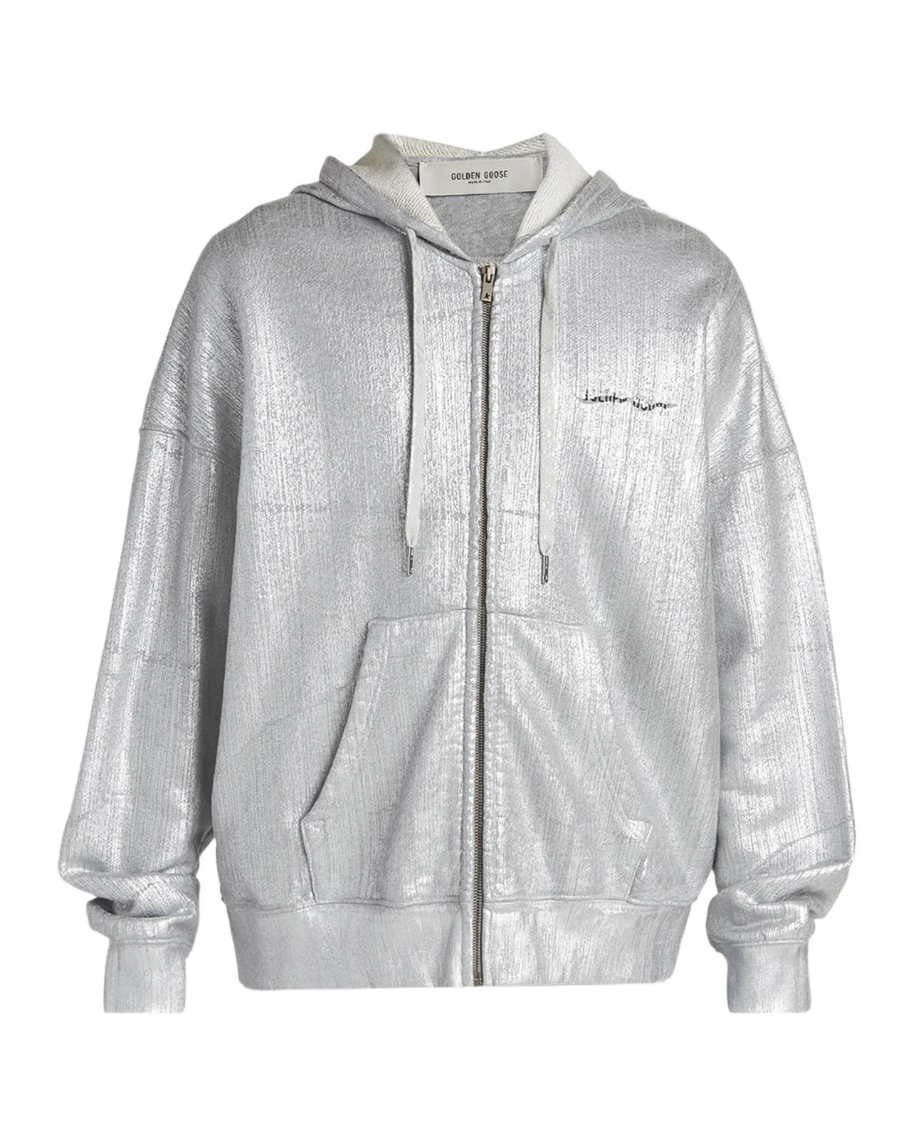 Golden Goose Men's Metallic Textured Full-Zip Hoodie