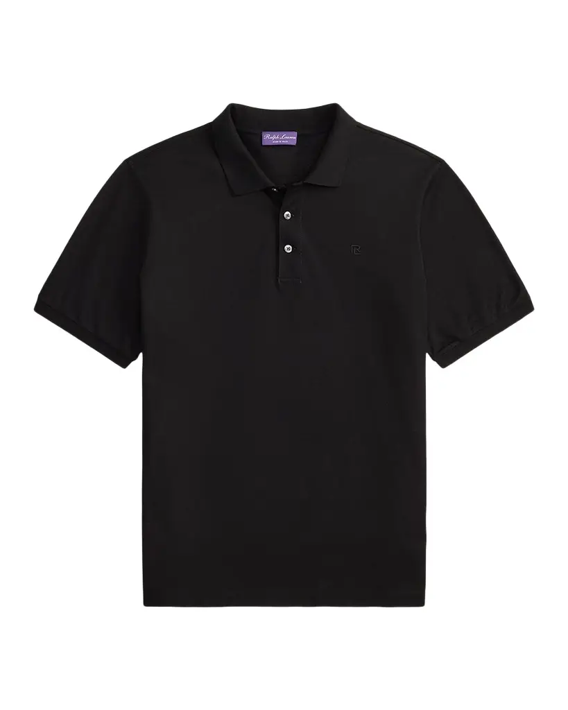 Ralph Lauren Purple Label Men's Embroidered-RL Cotton Piqué Polo Shirt | Image 1 Ralph Lauren Purple Label Men's Embroidered-RL Cotton Piqué Polo Shirt | Image 1