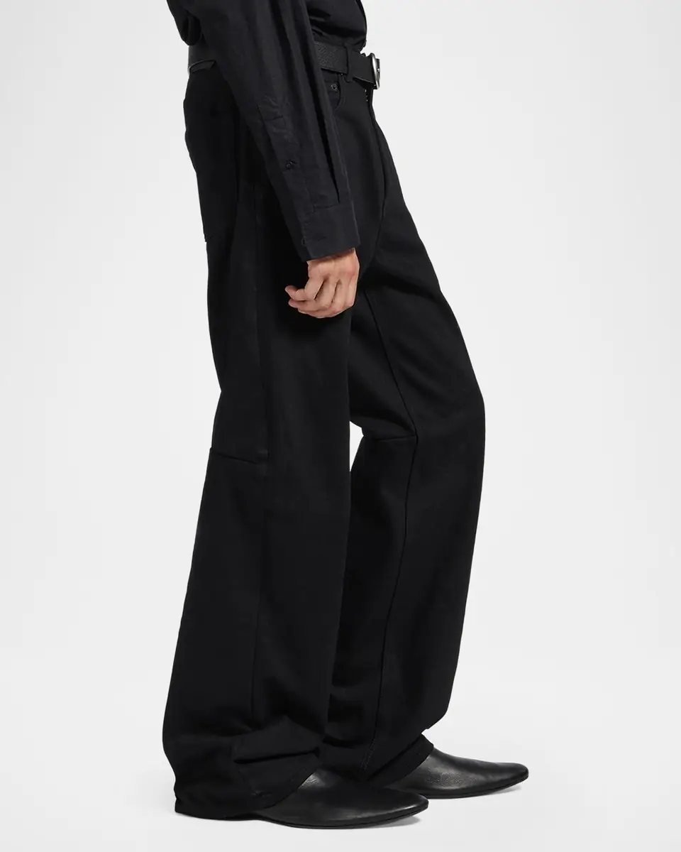 Balenciaga Men's Black Denim Wide-Leg Jeans | Thumbnail 4 Balenciaga Men's Black Denim Wide-Leg Jeans | Thumbnail 4