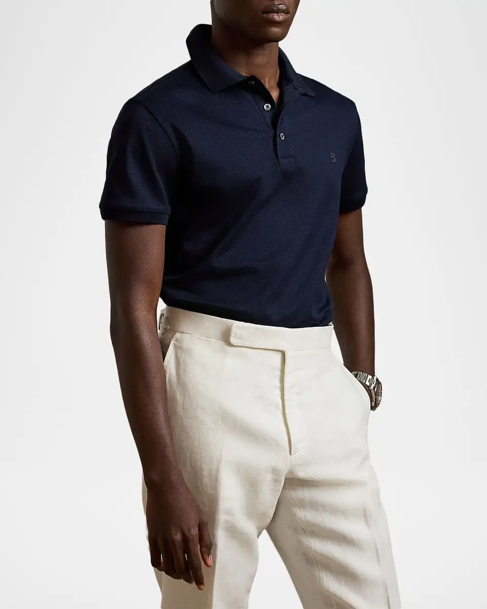 Ralph Lauren Purple Label Men's Custom Slim Fit Piqué Polo Shirt | Thumbnail 4