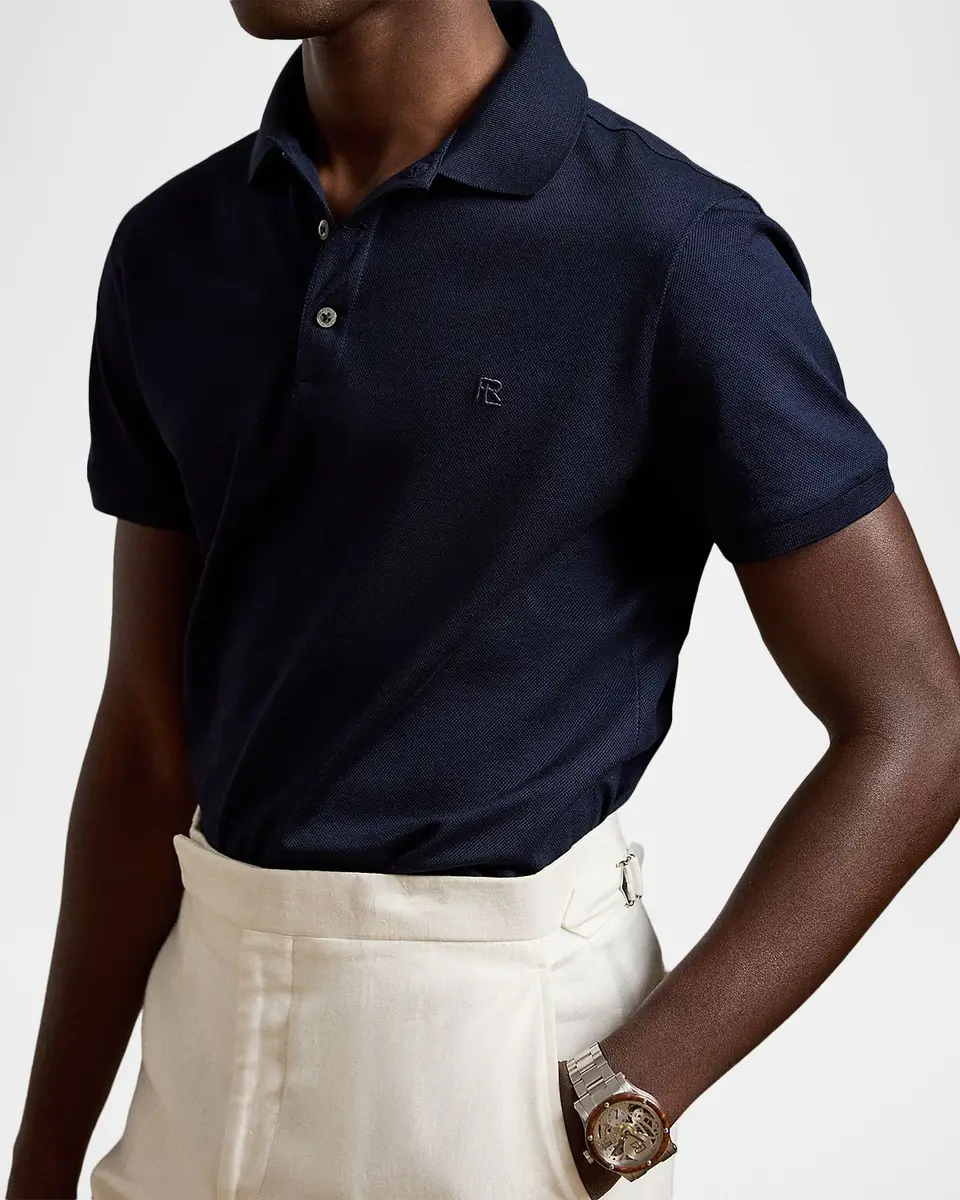 Ralph Lauren Purple Label Men's Custom Slim Fit Piqué Polo Shirt | Thumbnail 5