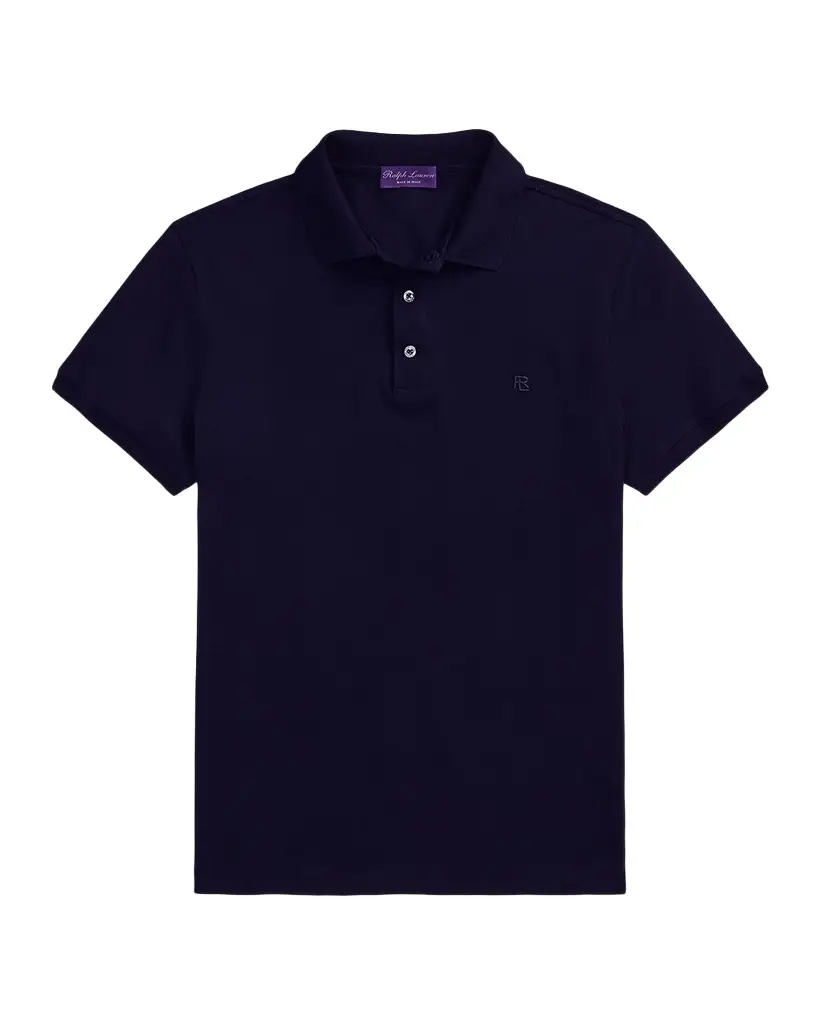 Ralph Lauren Purple Label Men's Embroidered-RL Cotton Piqué Polo Shirt | Image 1 Ralph Lauren Purple Label Men's Embroidered-RL Cotton Piqué Polo Shirt | Image 1