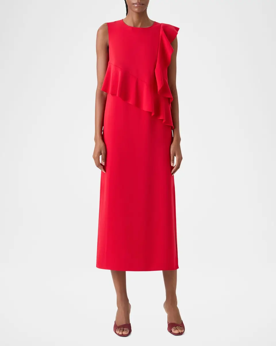 Akris punto Sleeveless Flounce-Detail Tunic Midi Dress | Thumbnail 2 Akris punto Sleeveless Flounce-Detail Tunic Midi Dress | Thumbnail 2