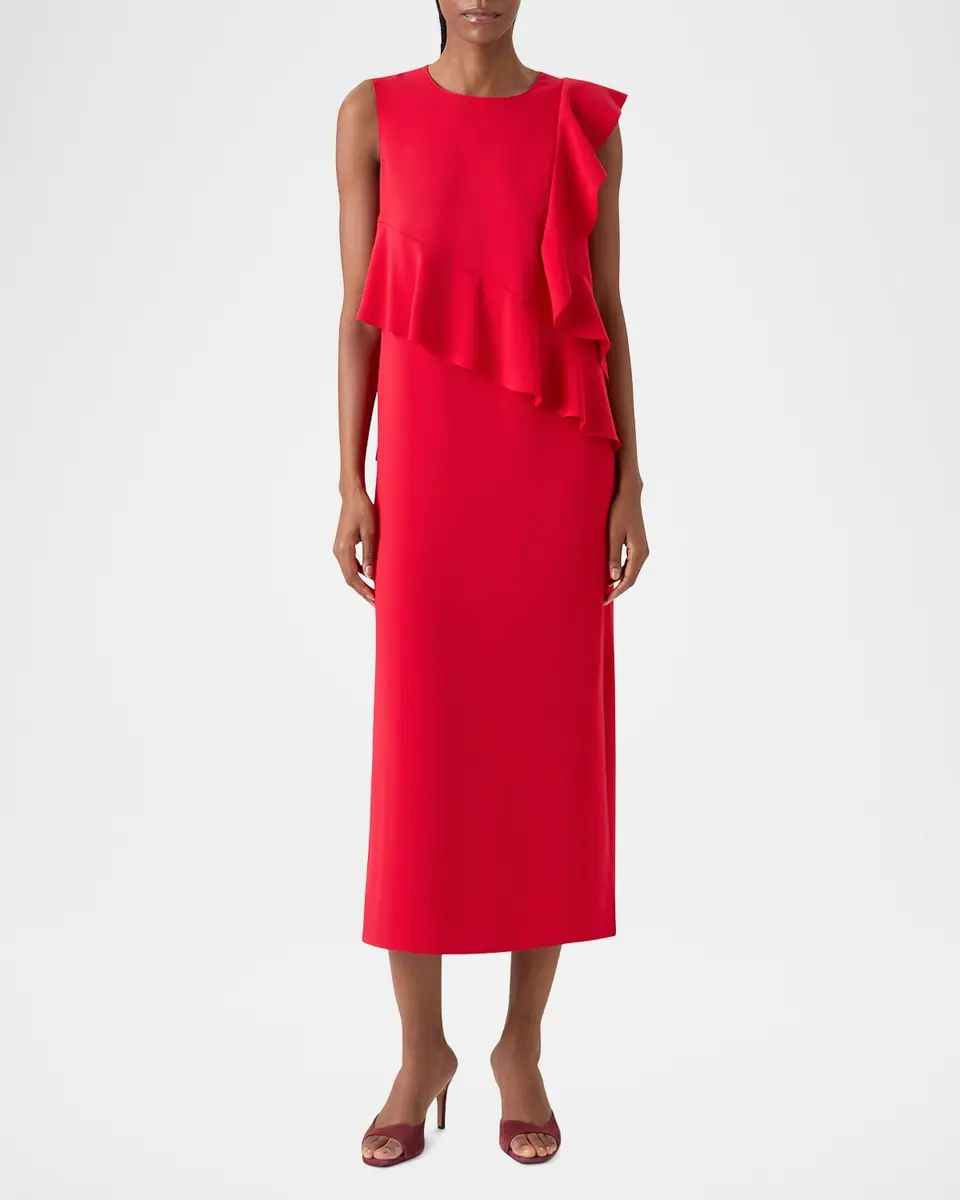 Akris punto Sleeveless Flounce-Detail Tunic Midi Dress | Thumbnail 6 Akris punto Sleeveless Flounce-Detail Tunic Midi Dress | Thumbnail 6