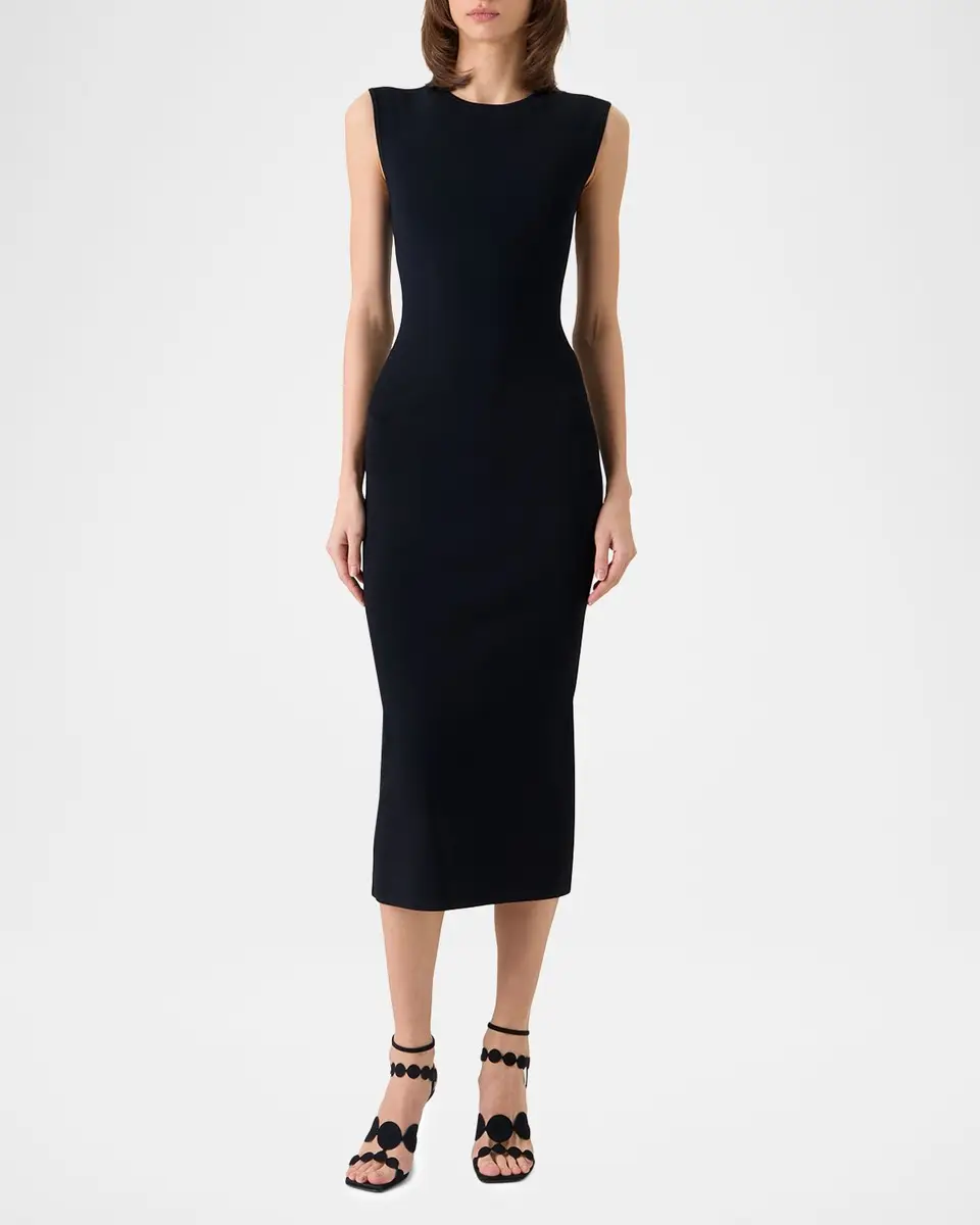 Akris punto Sleeveless Viscose Jersey Back-Cutout Midi Dress | Thumbnail 2