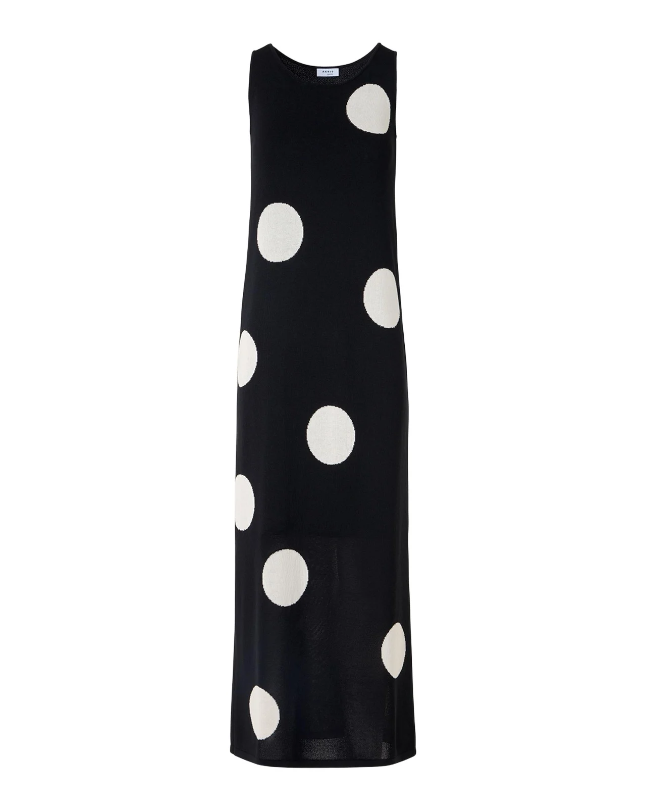 Polka Dot Knit Sleeveless Midi Dress
