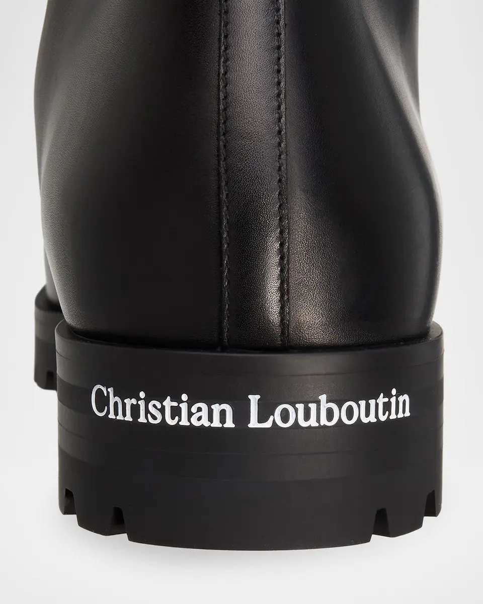 Christian Louboutin Men's Trapman Leather Lug Sole Lace-Up Boots | Thumbnail 5 Christian Louboutin Men's Trapman Leather Lug Sole Lace-Up Boots | Thumbnail 5
