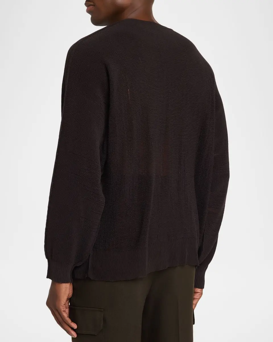 Homme Plissé Issey Miyake Men's Homme Plisse Sheer Knit Crewneck Sweater | Thumbnail 3 Homme Plissé Issey Miyake Men's Homme Plisse Sheer Knit Crewneck Sweater | Thumbnail 3