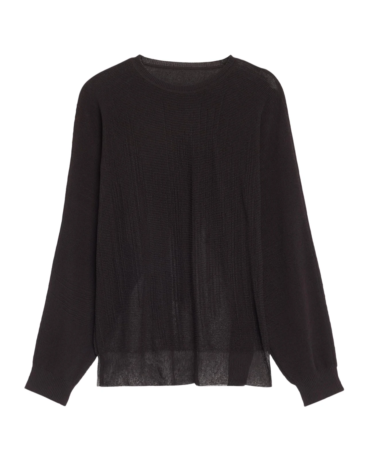 Men's Homme Plisse Sheer Knit Crewneck Sweater Men's Homme Plisse Sheer Knit Crewneck Sweater