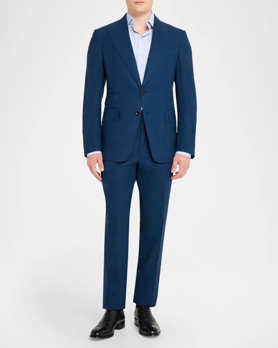 Tom Ford Men's Shelton Wool Sharkskin Two-Piece Suit | Thumbnail 2 Tom Ford Men's Shelton Wool Sharkskin Two-Piece Suit | Thumbnail 2