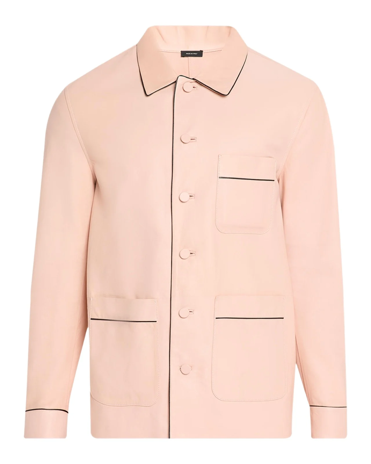 Tom Ford Men's Piped Nappa Leather Shirt Jacket