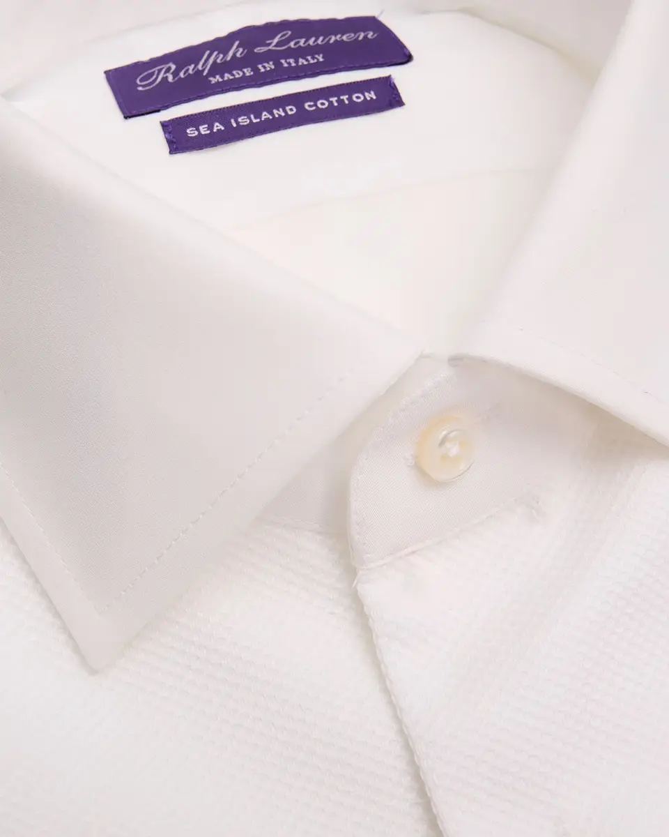 Ralph Lauren Purple Label Men's Piqué-Bib French Cuff Tuxedo Shirt | Thumbnail 2 Ralph Lauren Purple Label Men's Piqué-Bib French Cuff Tuxedo Shirt | Thumbnail 2