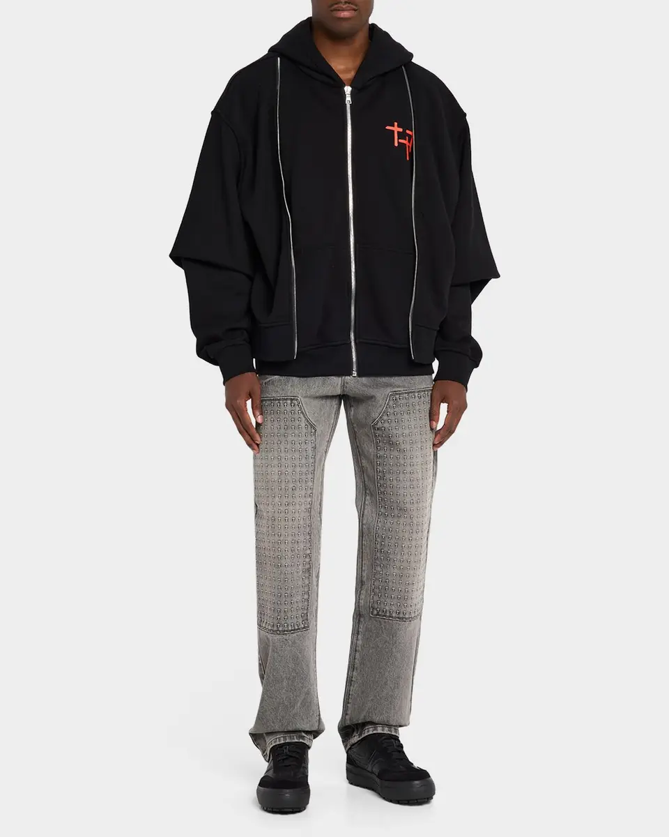 RTA Men's Ren Planetary Layered Zip Hoodie | Thumbnail 2 RTA Men's Ren Planetary Layered Zip Hoodie | Thumbnail 2