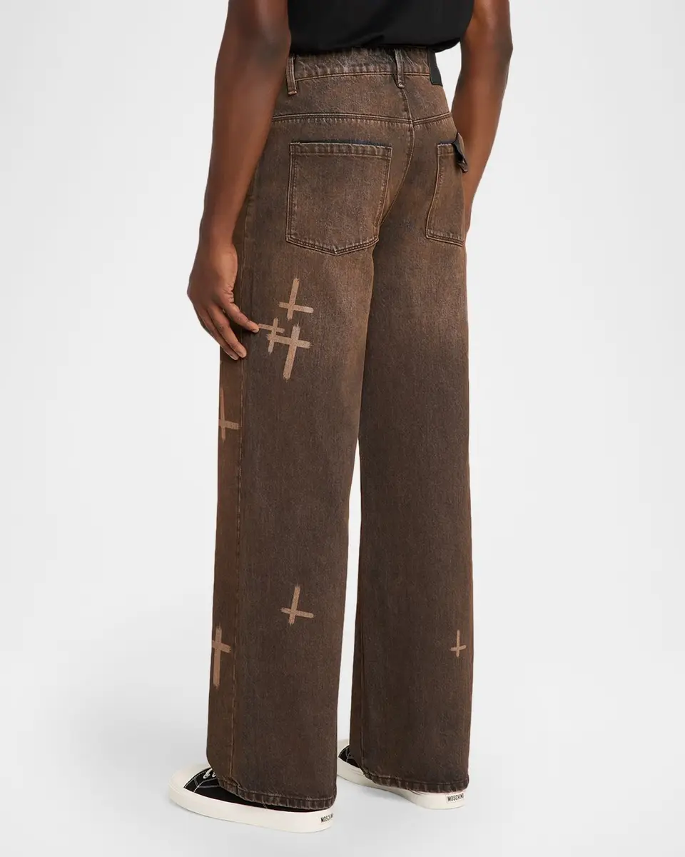 RTA Men's Cross Graphic Wide-Leg Jeans | Thumbnail 3 RTA Men's Cross Graphic Wide-Leg Jeans | Thumbnail 3