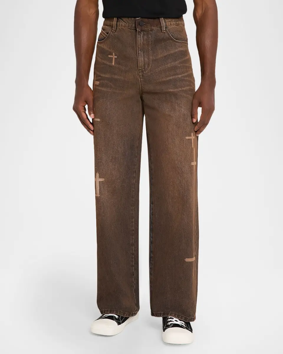 RTA Men's Cross Graphic Wide-Leg Jeans | Thumbnail 4 RTA Men's Cross Graphic Wide-Leg Jeans | Thumbnail 4