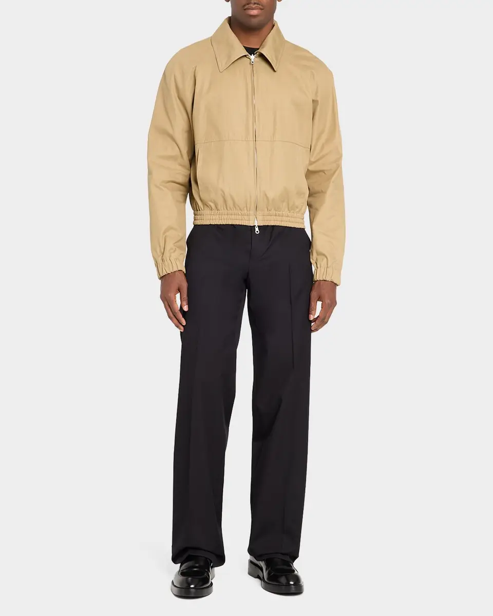 Dries Van Noten Men's Panvel Straight-Leg Cotton-Wool Pants | Thumbnail 2