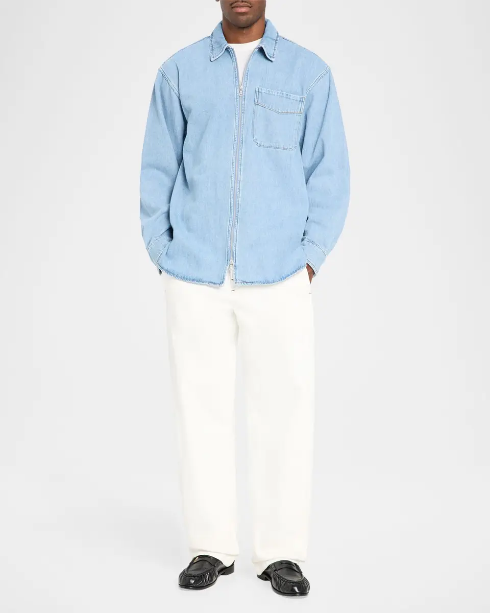 Dries Van Noten Men's Denim Zip Shirt | Thumbnail 2