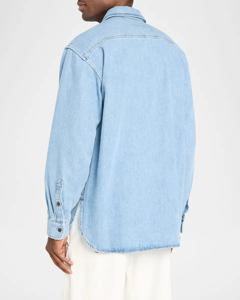 Dries Van Noten Men's Denim Zip Shirt | Thumbnail 3