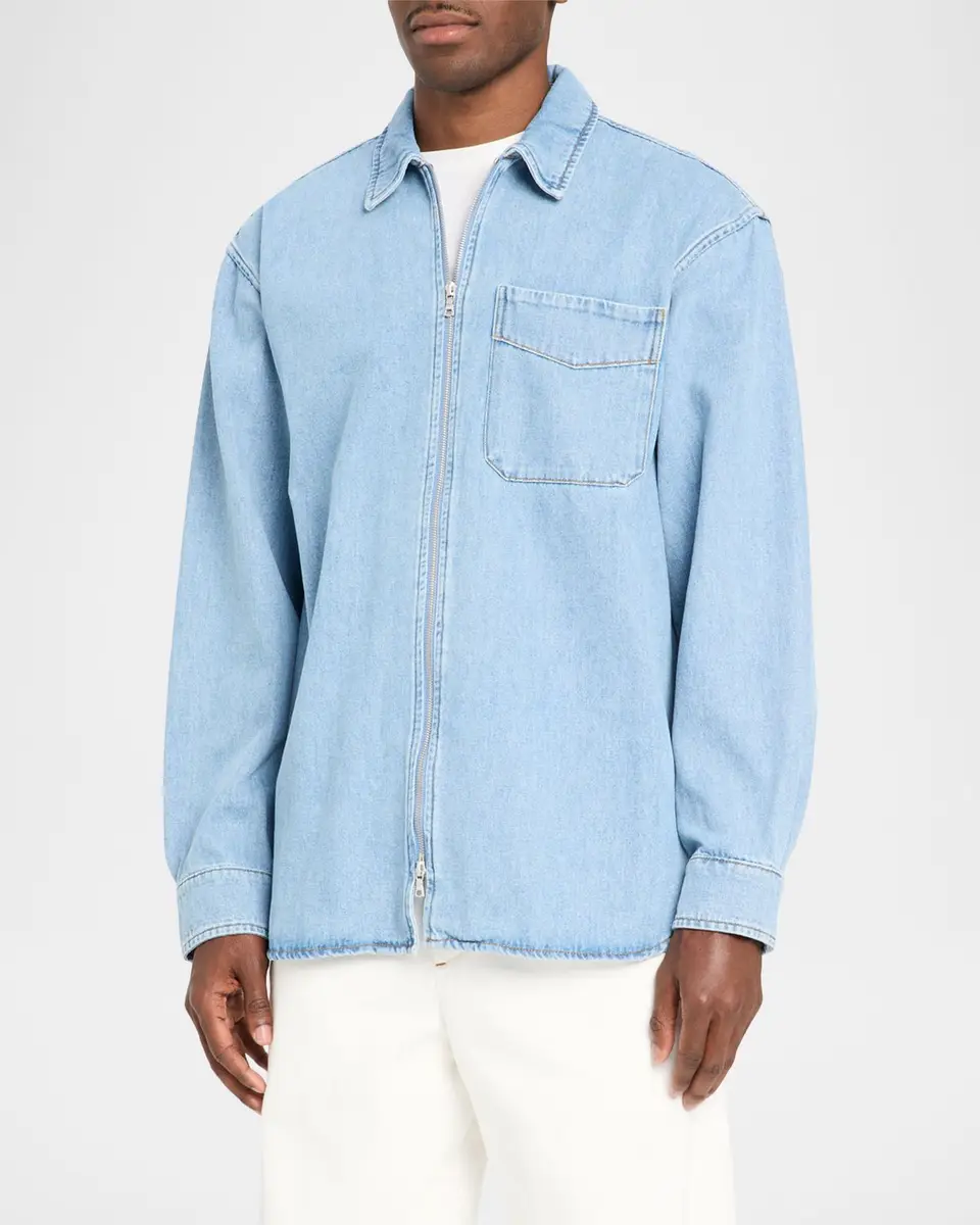 Dries Van Noten Men's Denim Zip Shirt | Thumbnail 4