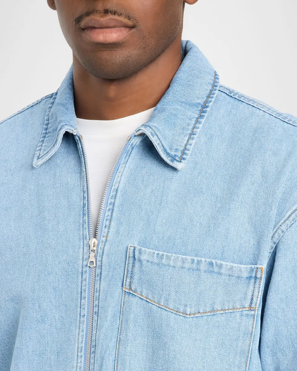Dries Van Noten Men's Denim Zip Shirt | Thumbnail 5