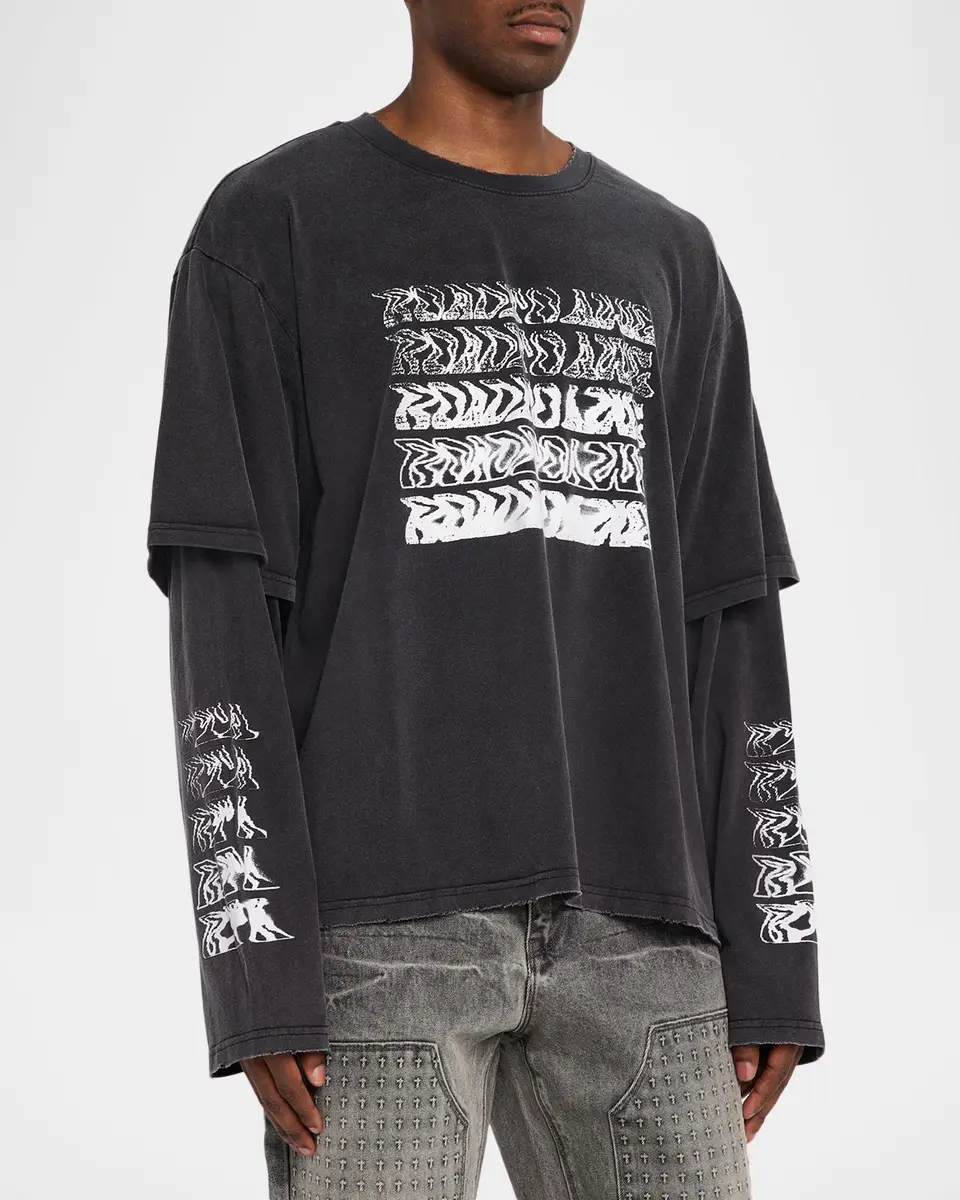 RTA Men's Double Layer Long-Sleeve Graphic T-Shirt | Thumbnail 4 RTA Men's Double Layer Long-Sleeve Graphic T-Shirt | Thumbnail 4