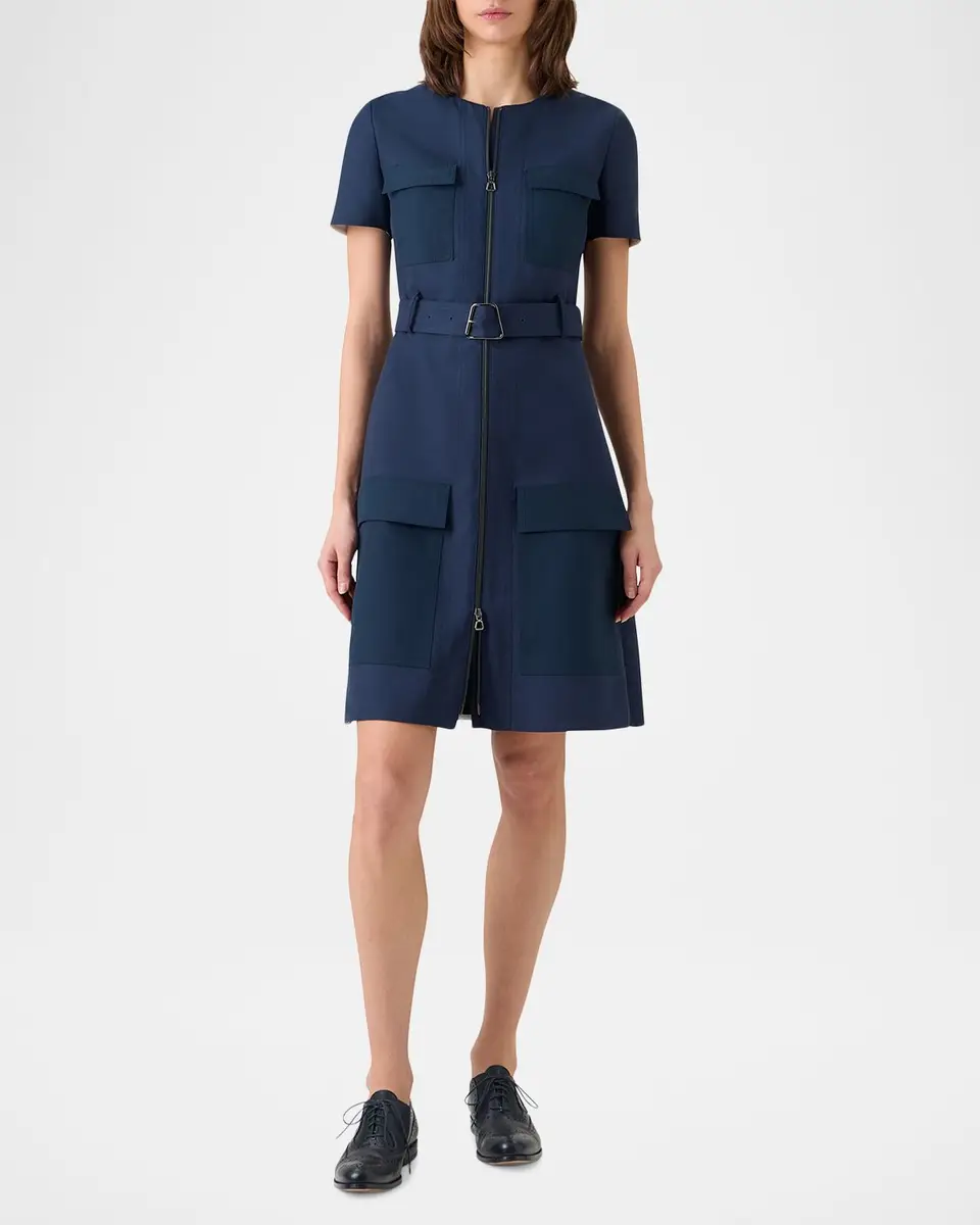 Akris Cotton-Blend Zip-Up Belted Jacket | Thumbnail 2