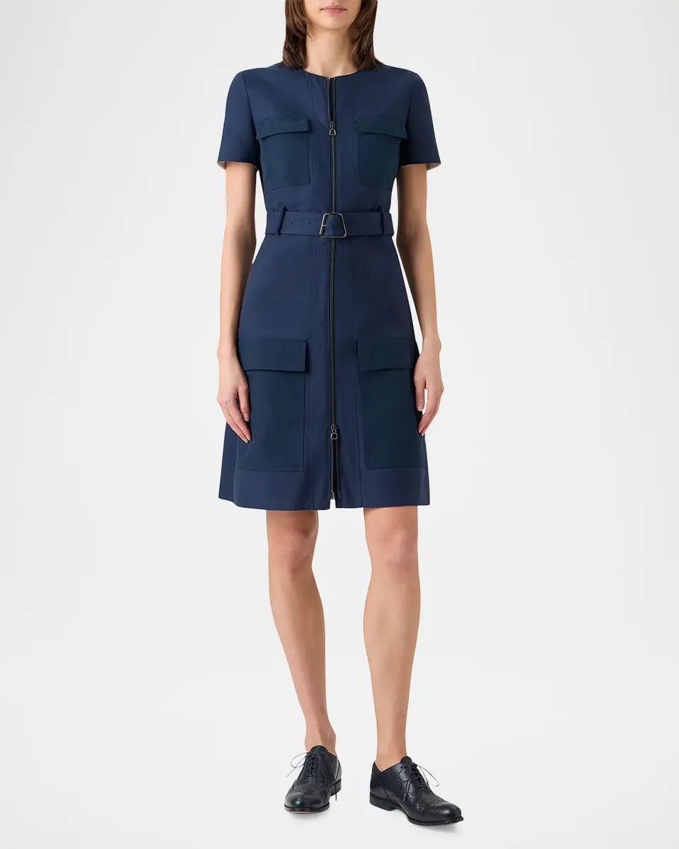 Akris Cotton-Blend Zip-Up Belted Jacket | Thumbnail 4