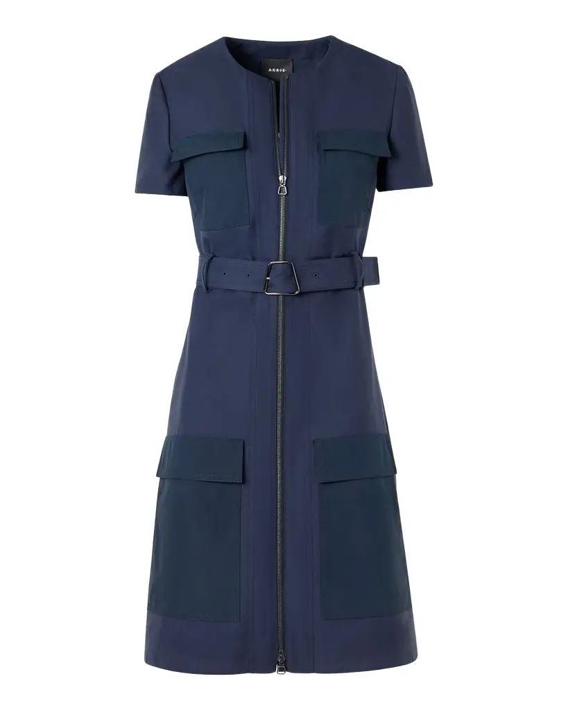 Akris Cotton-Blend Zip-Up Belted Jacket | Image 1 Akris Cotton-Blend Zip-Up Belted Jacket | Image 1