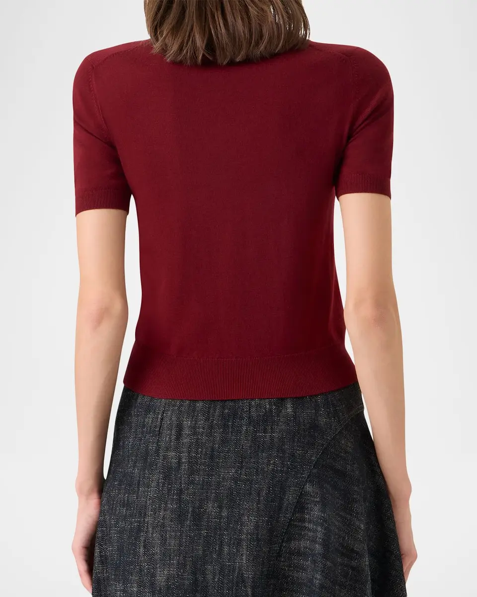 Akris punto Short-Sleeve Merino Wool-Blend Knit Sweater | Thumbnail 3 Akris punto Short-Sleeve Merino Wool-Blend Knit Sweater | Thumbnail 3