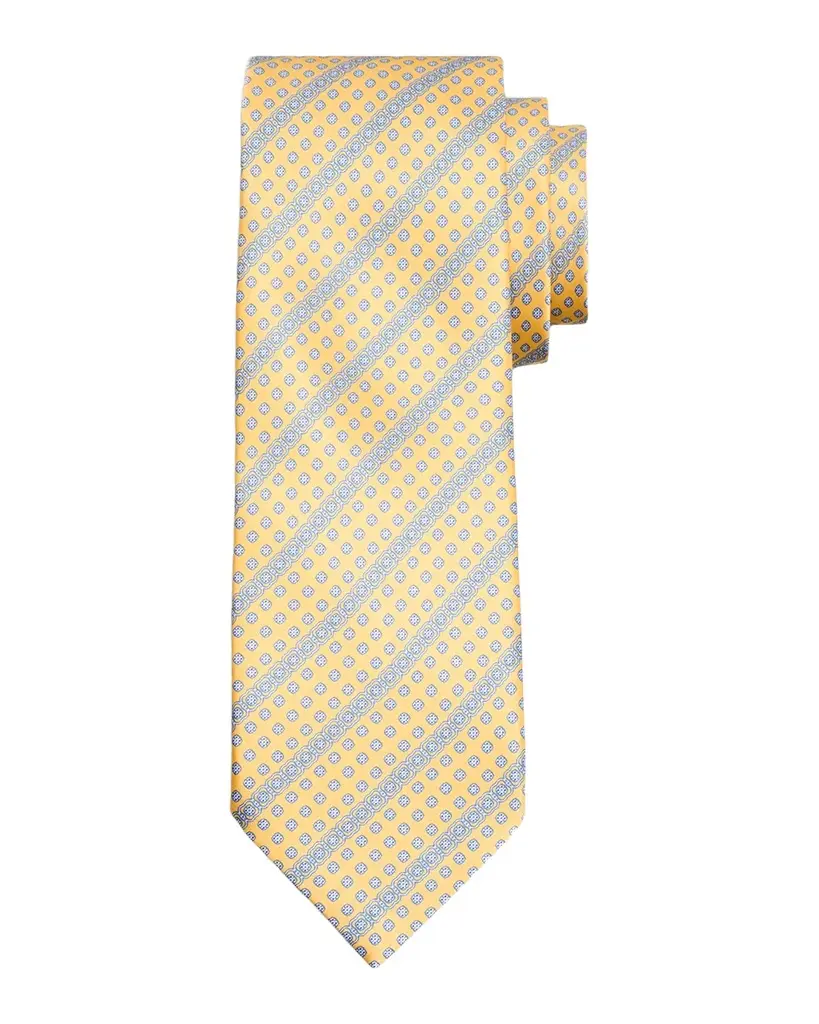 Stefano Ricci Men's Geometric Stripe Silk Tie | Image 1 Stefano Ricci Men's Geometric Stripe Silk Tie | Image 1