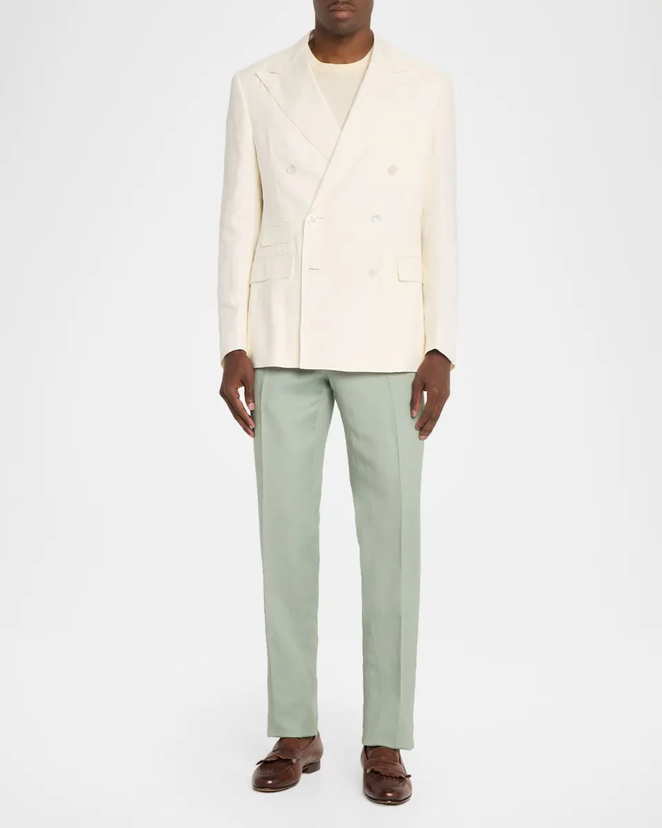 Ralph Lauren Purple Label Men's Kent Hand-Tailored Silk-Linen Jacket | Thumbnail 2 Ralph Lauren Purple Label Men's Kent Hand-Tailored Silk-Linen Jacket | Thumbnail 2
