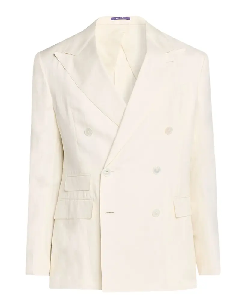 Ralph Lauren Purple Label Men's Kent Linen Peak Lapel Double-Breasted Sport Coat | Image 1 Ralph Lauren Purple Label Men's Kent Linen Peak Lapel Double-Breasted Sport Coat | Image 1