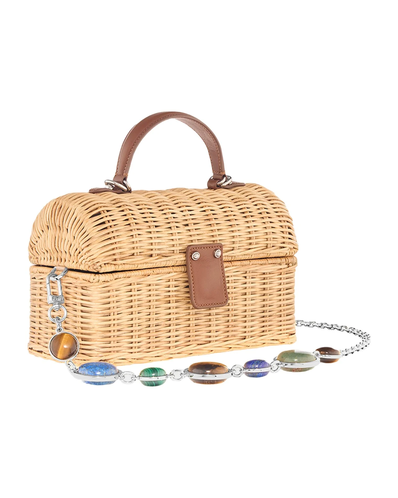 Judith Leiber Couture Isla Rattan Basket Top-Handle Bag