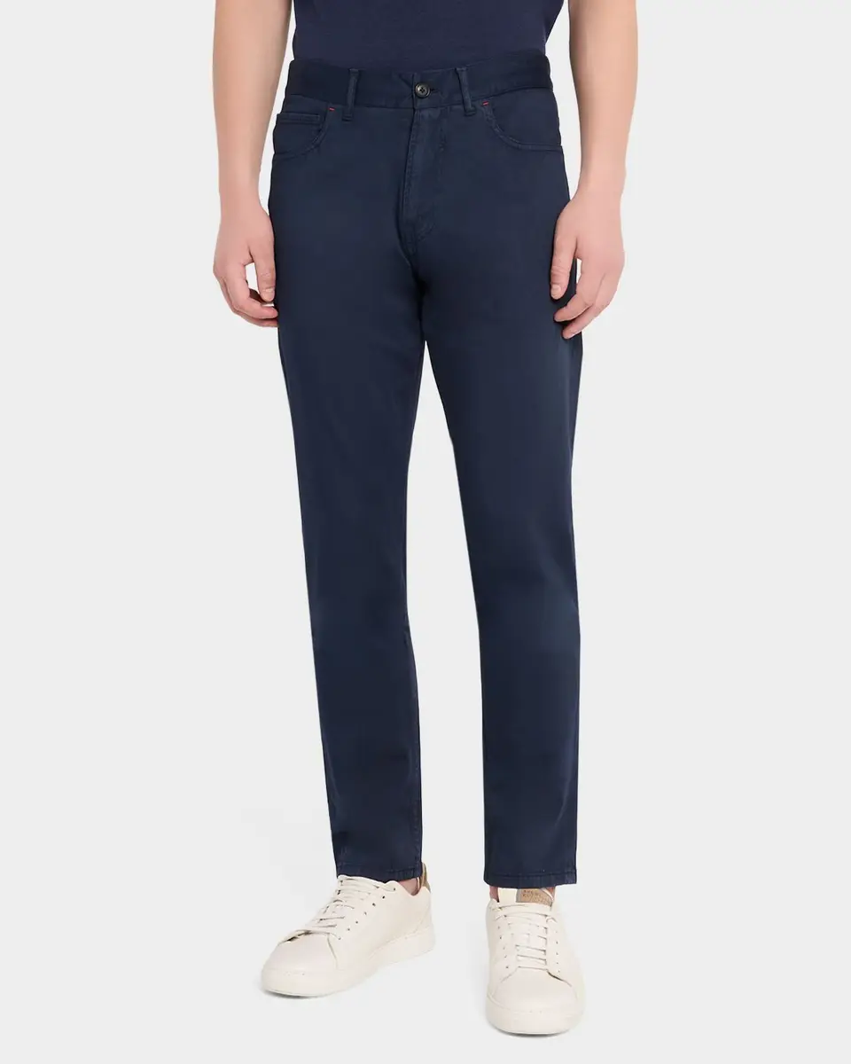 Isaia Men's Slim-Fit Cotton-Cashmere Pants | Thumbnail 4 Isaia Men's Slim-Fit Cotton-Cashmere Pants | Thumbnail 4