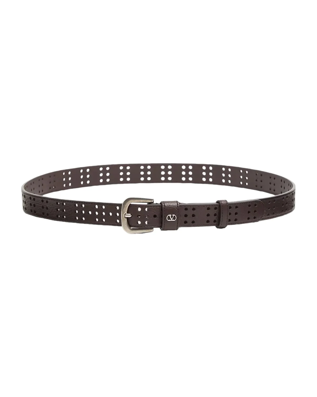 Valentino Garavani Men's Mini VLogo Signature Belt in Perforated Leather