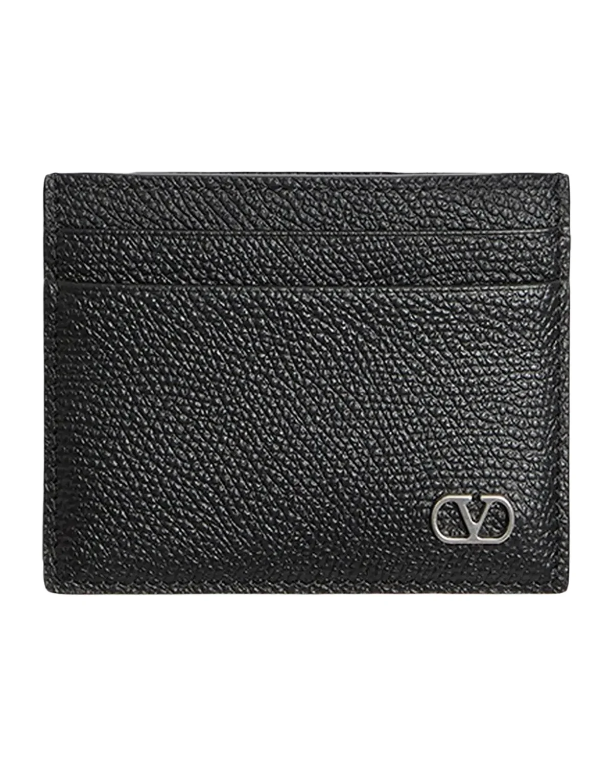 Valentino Garavani Men's VLogo Signature Card Holder In Grainy Calfskin