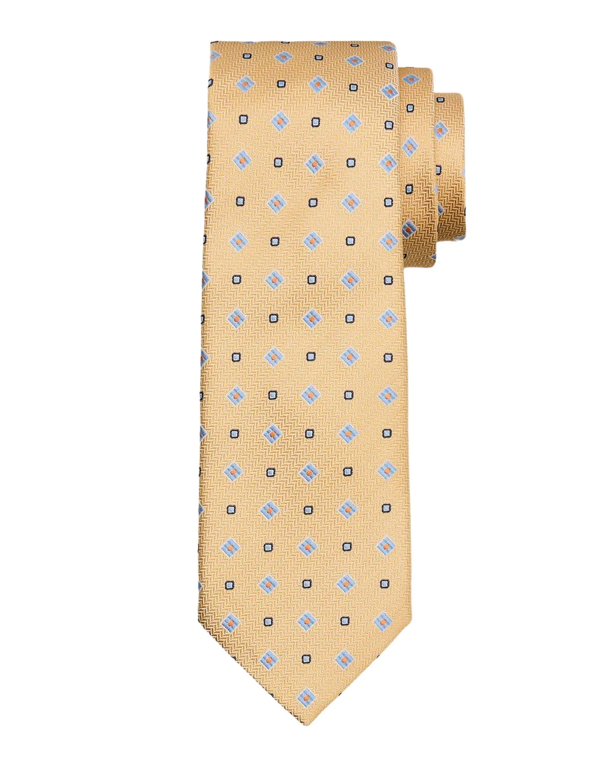 Canali Men's Chevron Micro-Geometric Jacquard Silk Tie