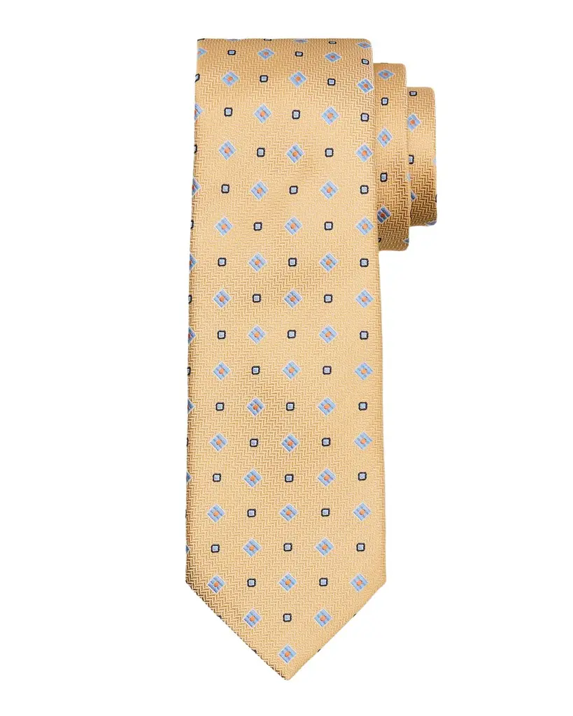Canali Men's Chevron Micro-Geometric Jacquard Silk Tie | Image 1 Canali Men's Chevron Micro-Geometric Jacquard Silk Tie | Image 1