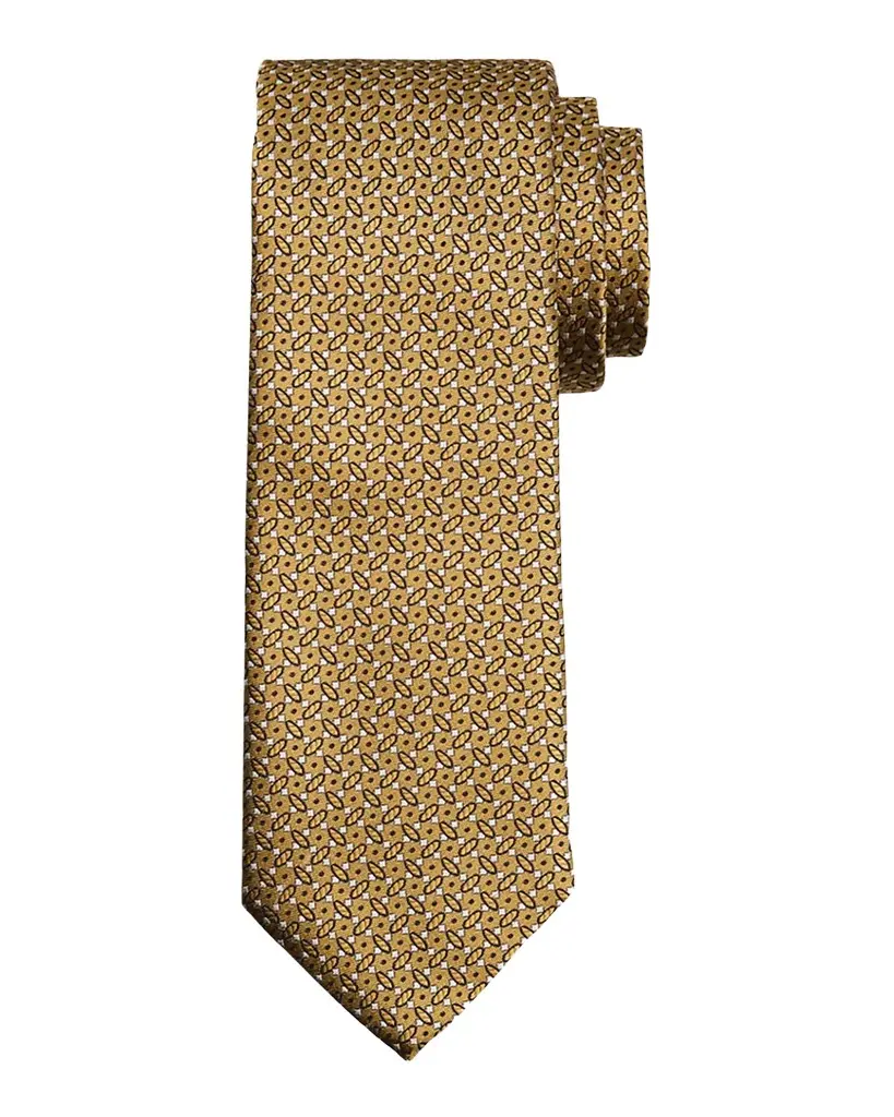Canali Men's Micro-Geometric Jacquard Silk Tie | Image 1 Canali Men's Micro-Geometric Jacquard Silk Tie | Image 1