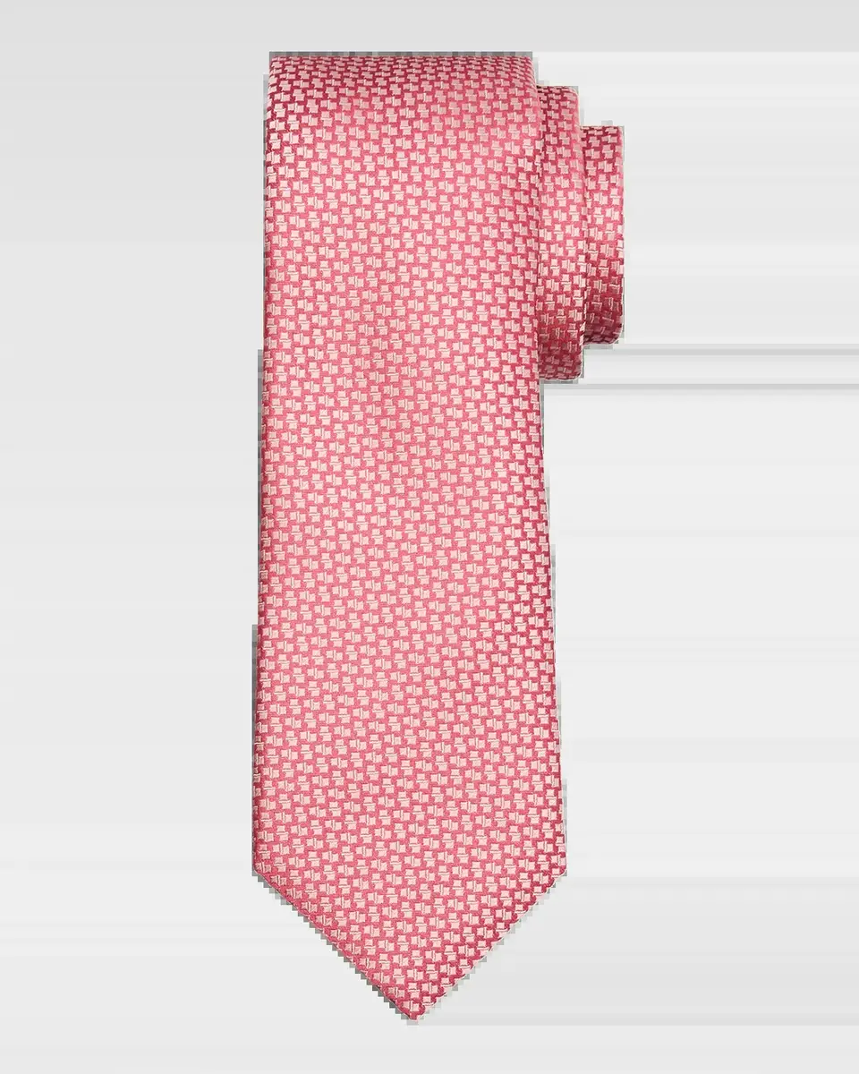 Canali Men's Tonal Geometric Jacquard Silk Tie | Thumbnail 2