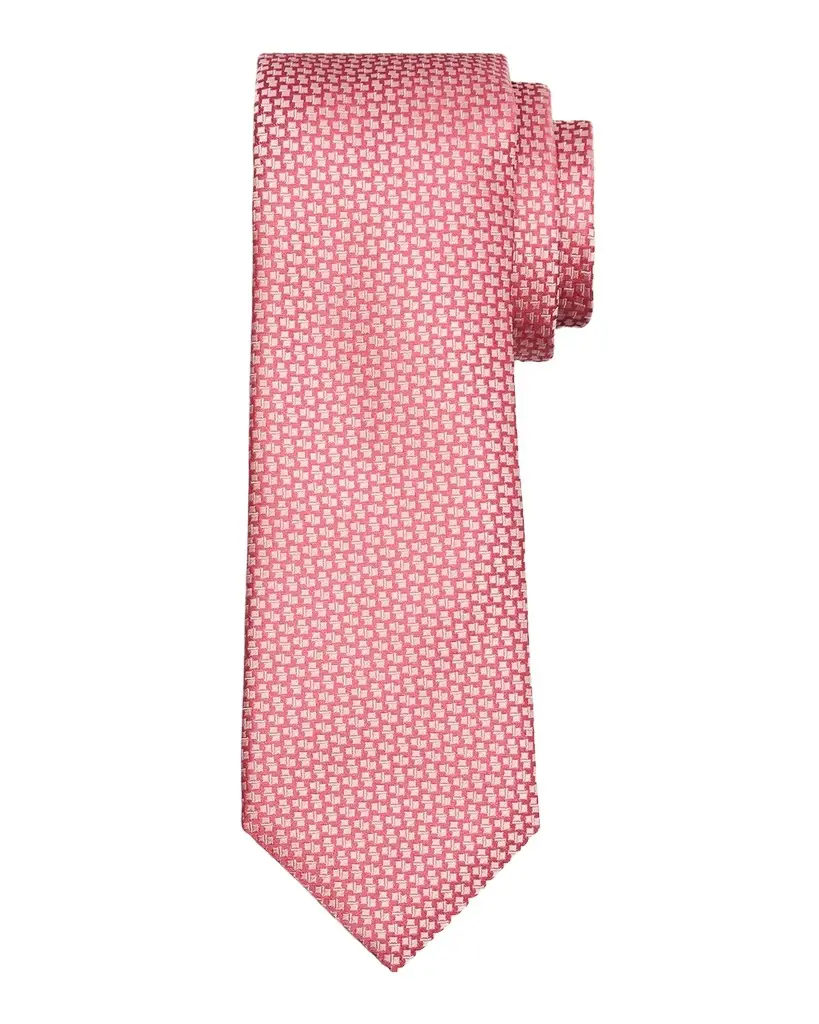 Canali Men's Tonal Geometric Jacquard Silk Tie | Image 1 Canali Men's Tonal Geometric Jacquard Silk Tie | Image 1