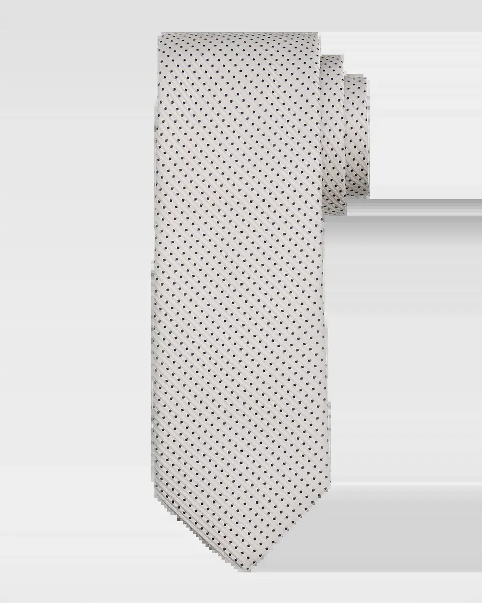 Canali Men's Micro-Polka Dot Jacquard Silk Tie | Thumbnail 2 Canali Men's Micro-Polka Dot Jacquard Silk Tie | Thumbnail 2