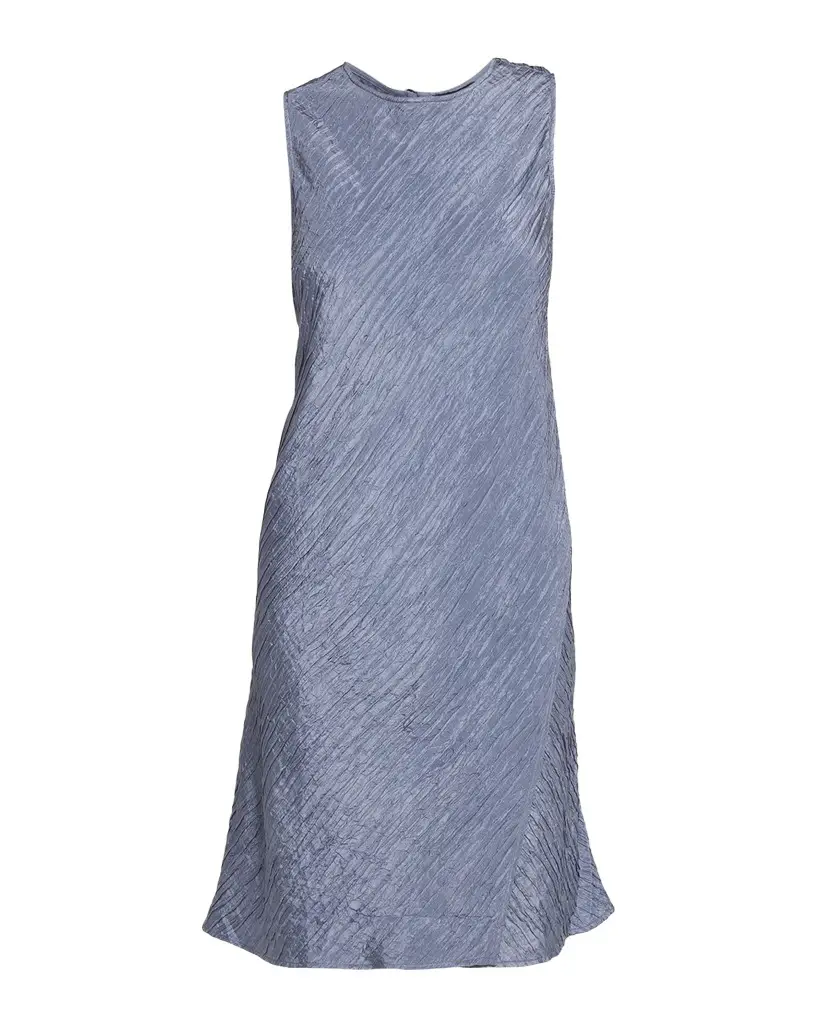 Eileen Fisher Wrap-Front Crinkled Silk Jacquard Dress | Image 1 Eileen Fisher Wrap-Front Crinkled Silk Jacquard Dress | Image 1