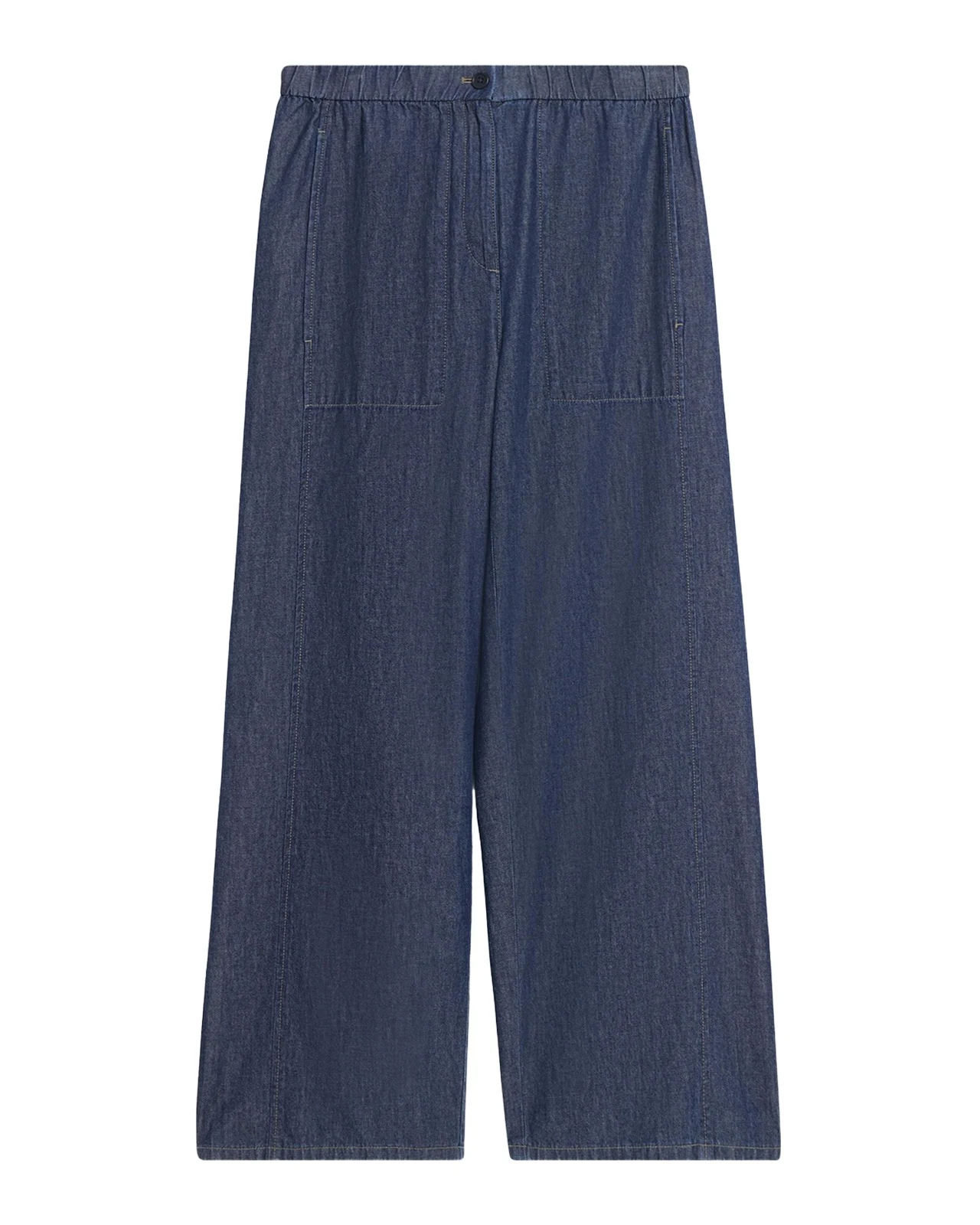 Wide-Leg Organic Cotton Denim Pants