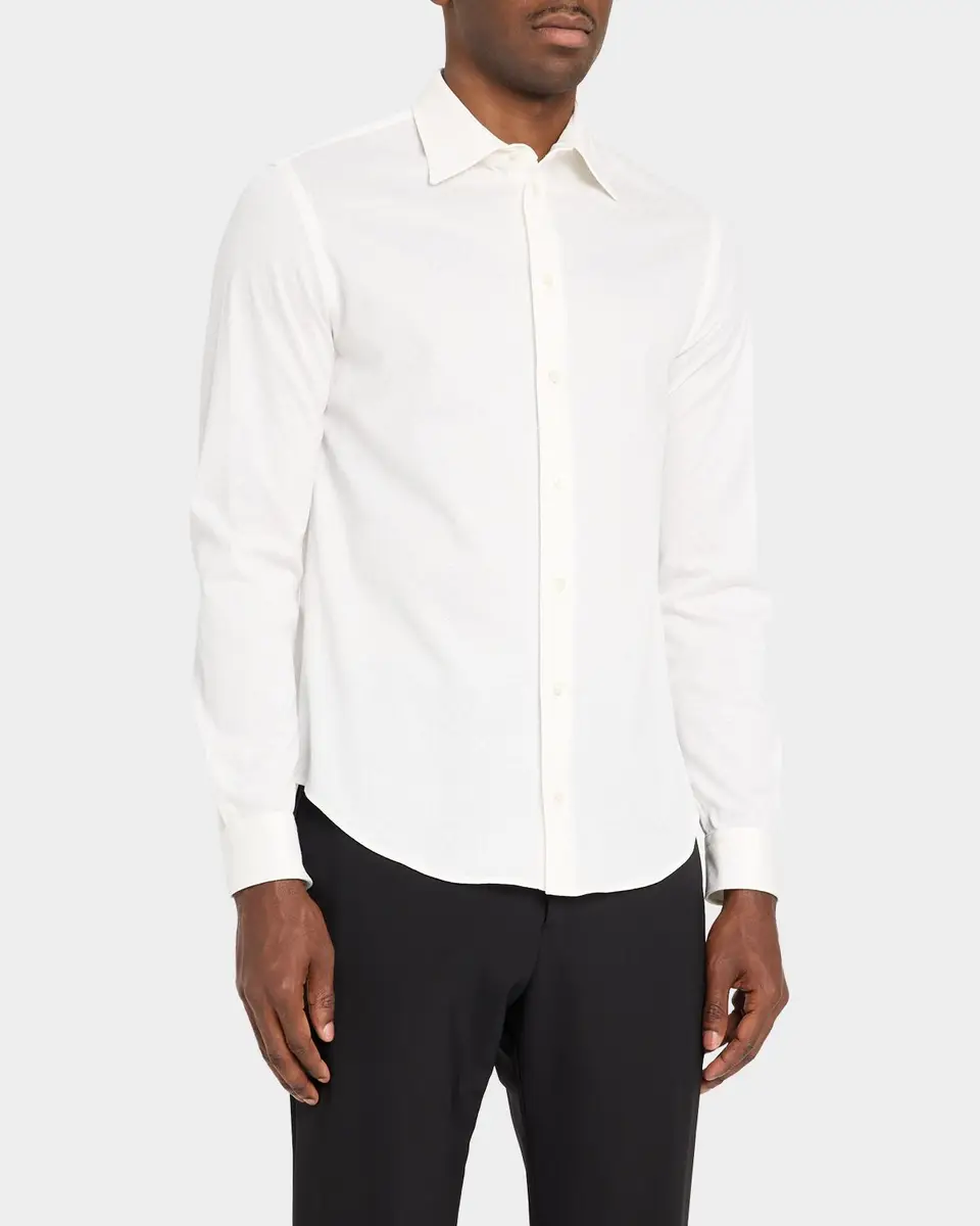 Emporio Armani Men's Diamond-Knit Cotton Jacquard Sport Shirt | Thumbnail 4 Emporio Armani Men's Diamond-Knit Cotton Jacquard Sport Shirt | Thumbnail 4