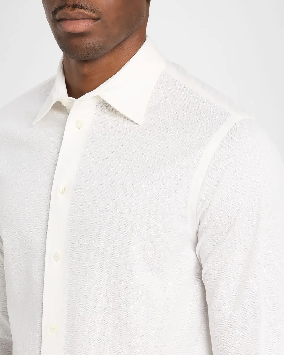 Emporio Armani Men's Diamond-Knit Cotton Jacquard Sport Shirt | Thumbnail 5 Emporio Armani Men's Diamond-Knit Cotton Jacquard Sport Shirt | Thumbnail 5