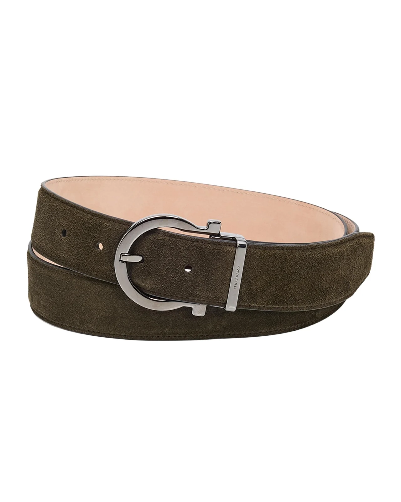 Men's Suede Gancio-Buckle Belt Men's Suede Gancio-Buckle Belt
