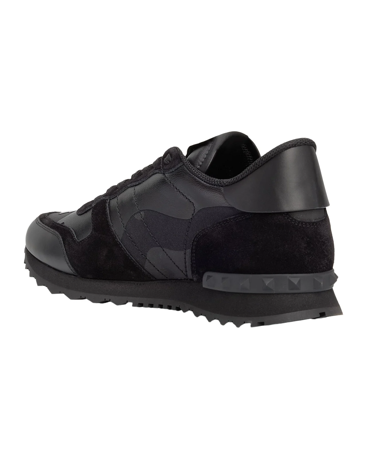 Valentino Garavani Men's Rockrunner Cotton and Leather Sneakers