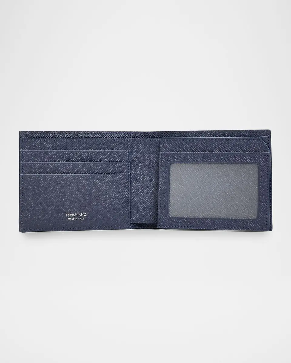Ferragamo Men's Leather Micro-Gancio Bifold Wallet | Thumbnail 3 Ferragamo Men's Leather Micro-Gancio Bifold Wallet | Thumbnail 3